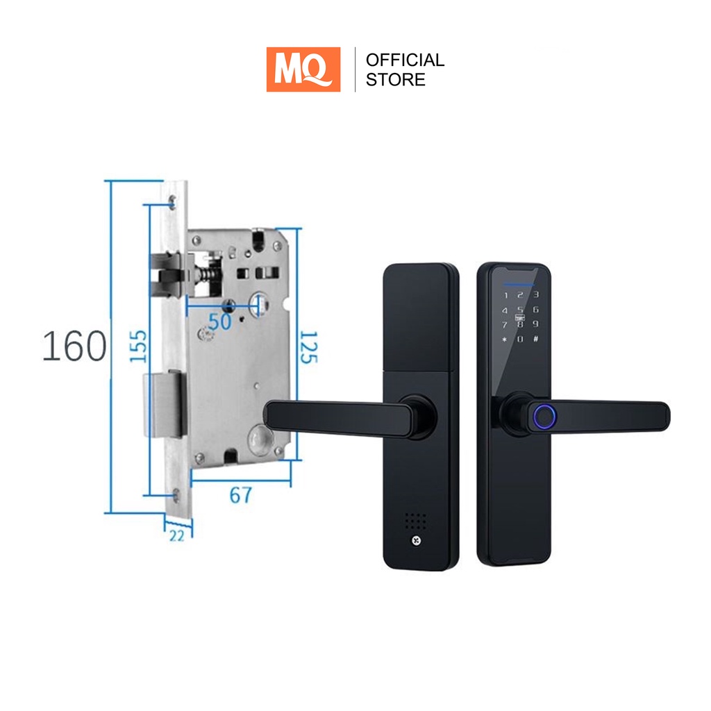 MQ Smart Door Lock Digital Handle Kunci Pintu handle Sidik Jari Fingerprint Password  Smart Home smart door lock tuya