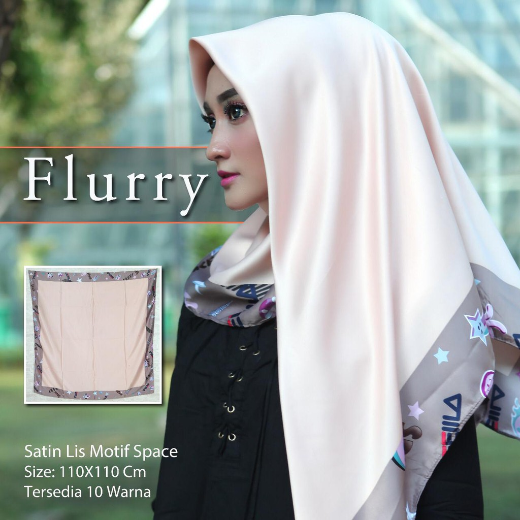 MOBASA OFFICIAL Segi Empat Satin Jilbab Segi Empat Satin Velvet Square Premium Flury