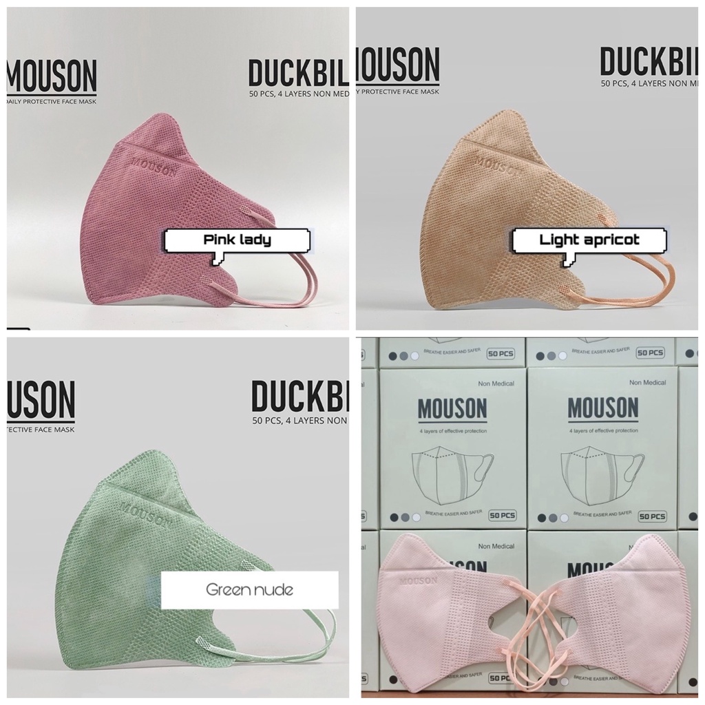 Masker Mouson Duckbill Garis Embos 4ply Isi 50 Masker Non Medis Sekali Pakai 4 Ply Embos Mouson