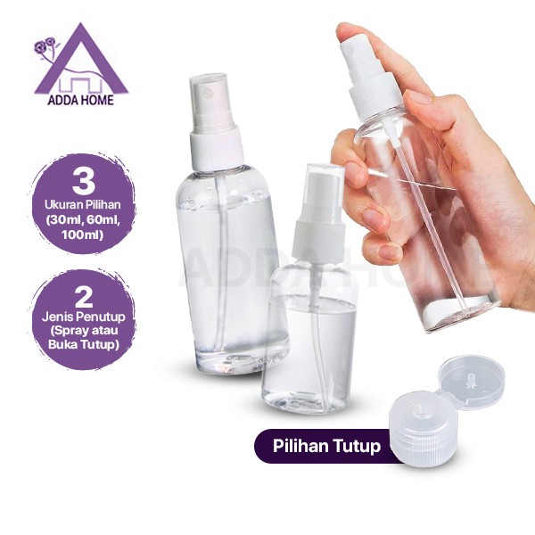 Adda Home - Botol Spray Pet Semprot Transparan Kosong Bening Plastik Refill Sanitizer