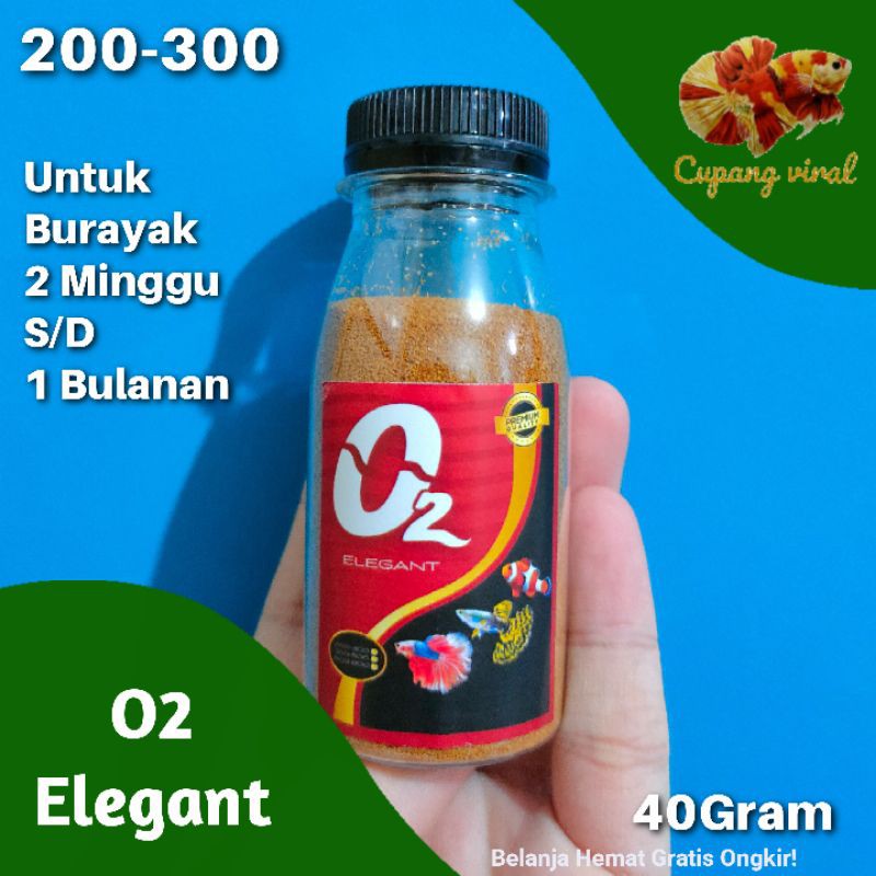 O2 Elegant - Pelet Ikan Hias 200-300 40Gram