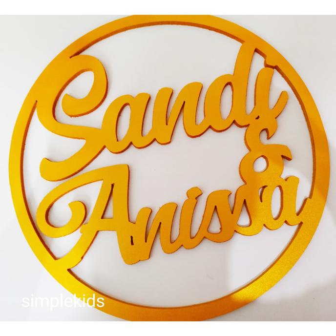 BACKDROP NAMA HURUF KAYU 30-60 CM FRAME BINGKAI LINGKARAN TANPA PO