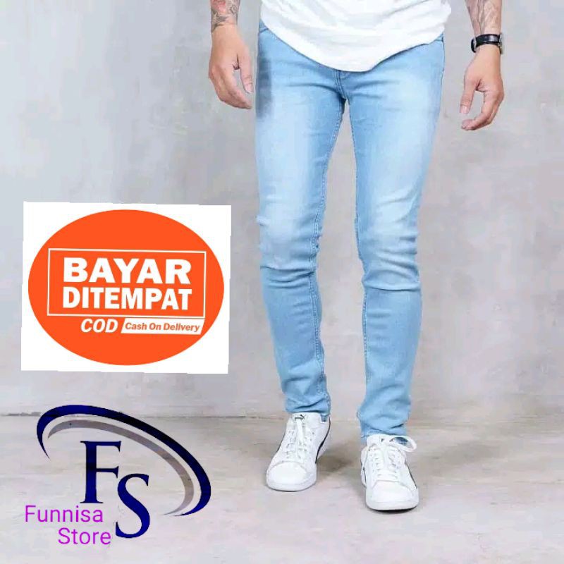 celana jeans Hitam Bioblitz Abu celana jeans panjang skinny semi slimfit cowo/cowok/pria meral