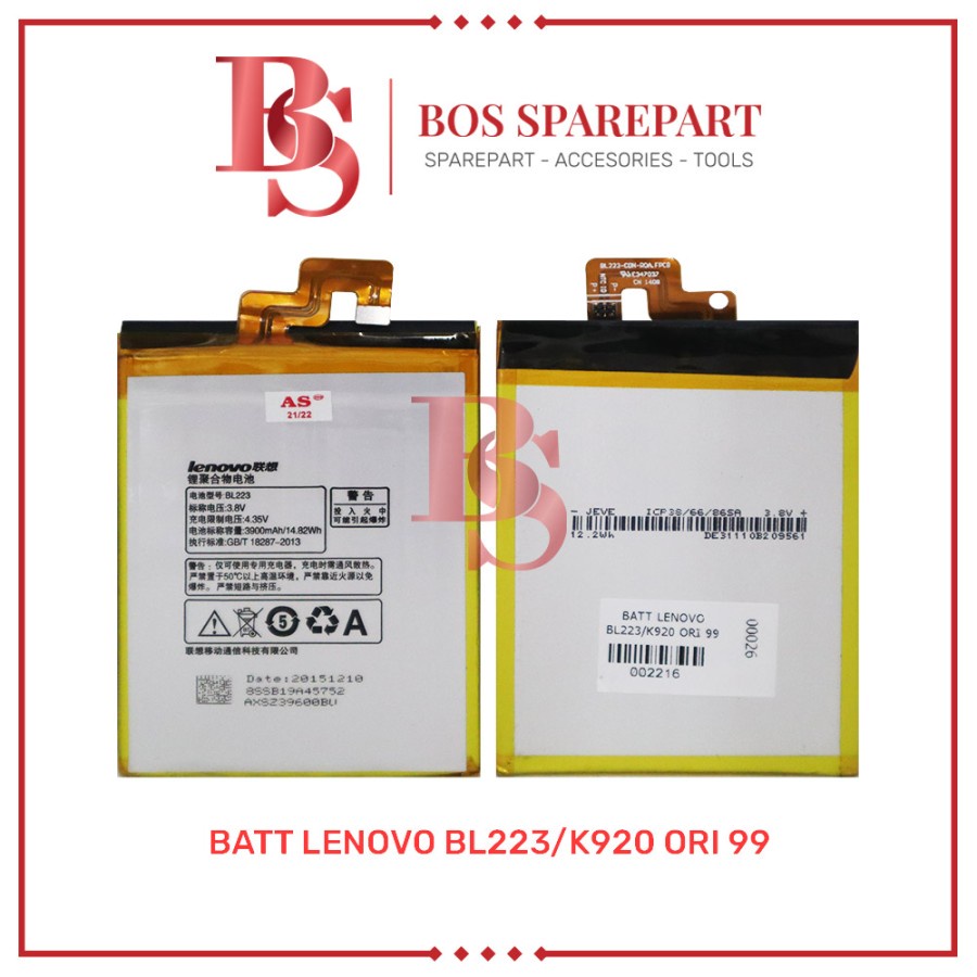 BATERAI LENOVO BL223 / K920 ORI 99 / BATTERY / BATRE