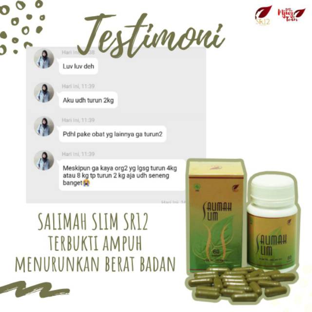 Salimah Slim SR12 Pelangsing Obat Diet Herbal Ampuh Peluntur Lemak Badan