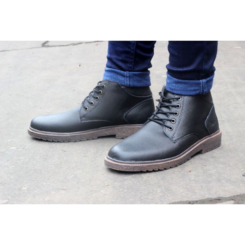 Sepatu Boots Kulit Pull Up Asli Original Handmade