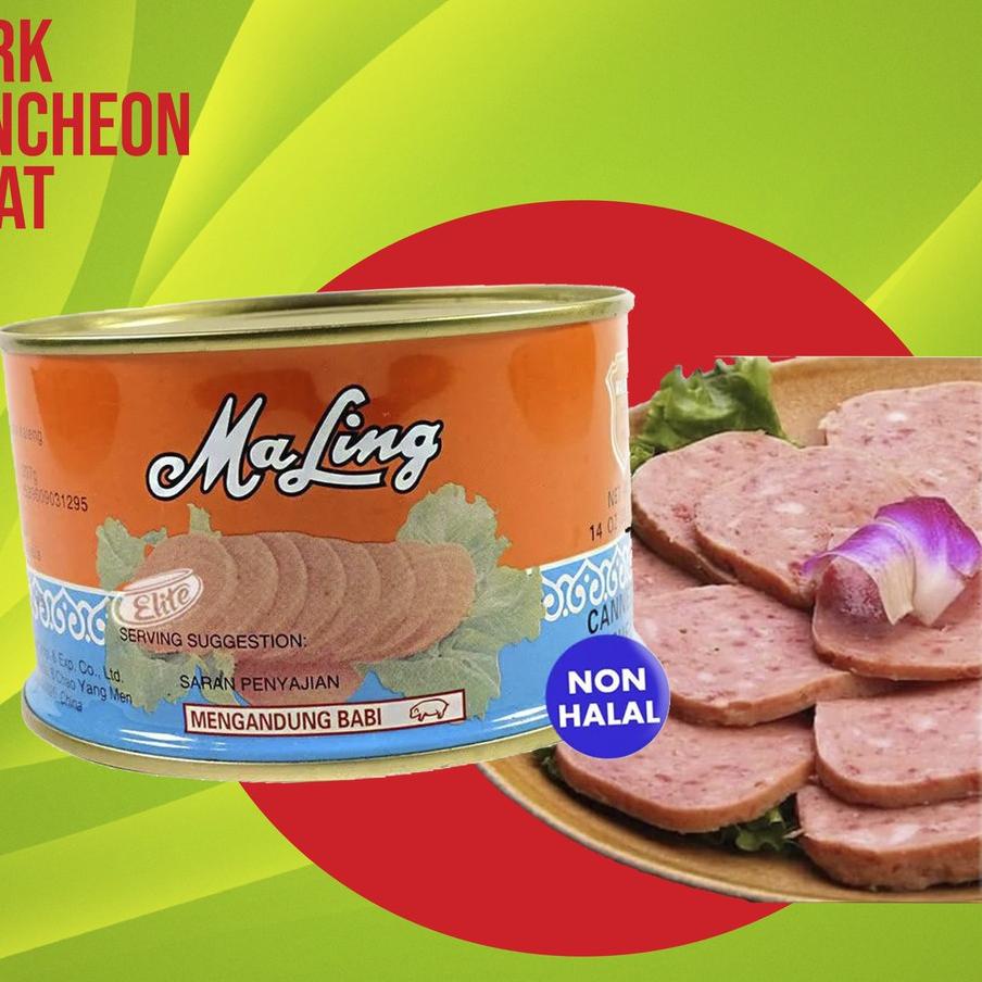 

Big sale Day!! LR076 Maling Pork Luncheon Meat Kaleng 397gr FYF (daging ham babi kaleng)