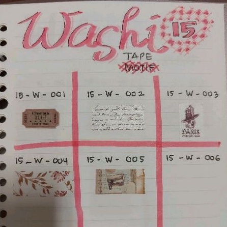 

[Chacha] Washi Tape Isolasi Selotip washitape sample sampel 15 mm 1,5 cm panjang 50 cm journal bujo art notes