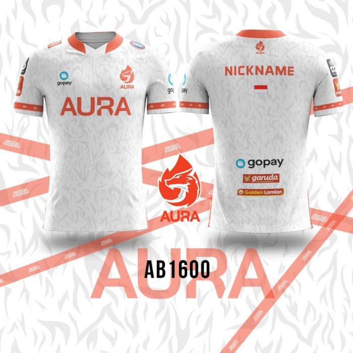 Kaos Jersey Gaming Custom eSport | PUBG AOV ML FF VG | New Aura White