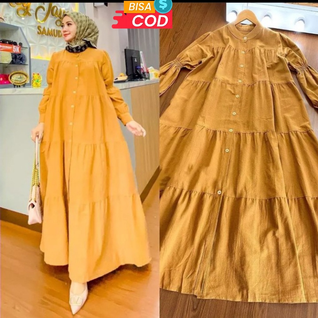 Zoya Maxi Dress / Dress Muslim Wanita / Gamis Katun Rayon / Gamis Polos Terbaru / Baju Muslim Wanita