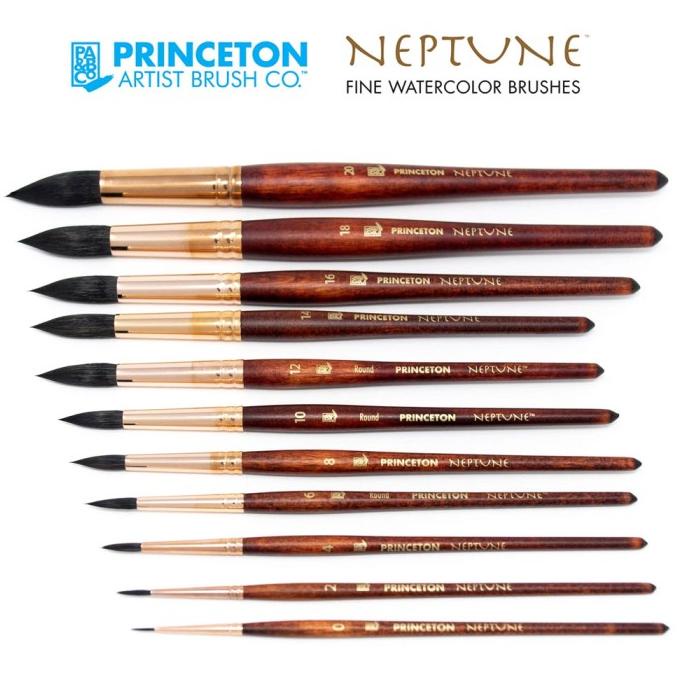 

TERBARUU!! Princeton Neptune 4750R Watercolor Brush Round / Kuas Lukis TERLARIS