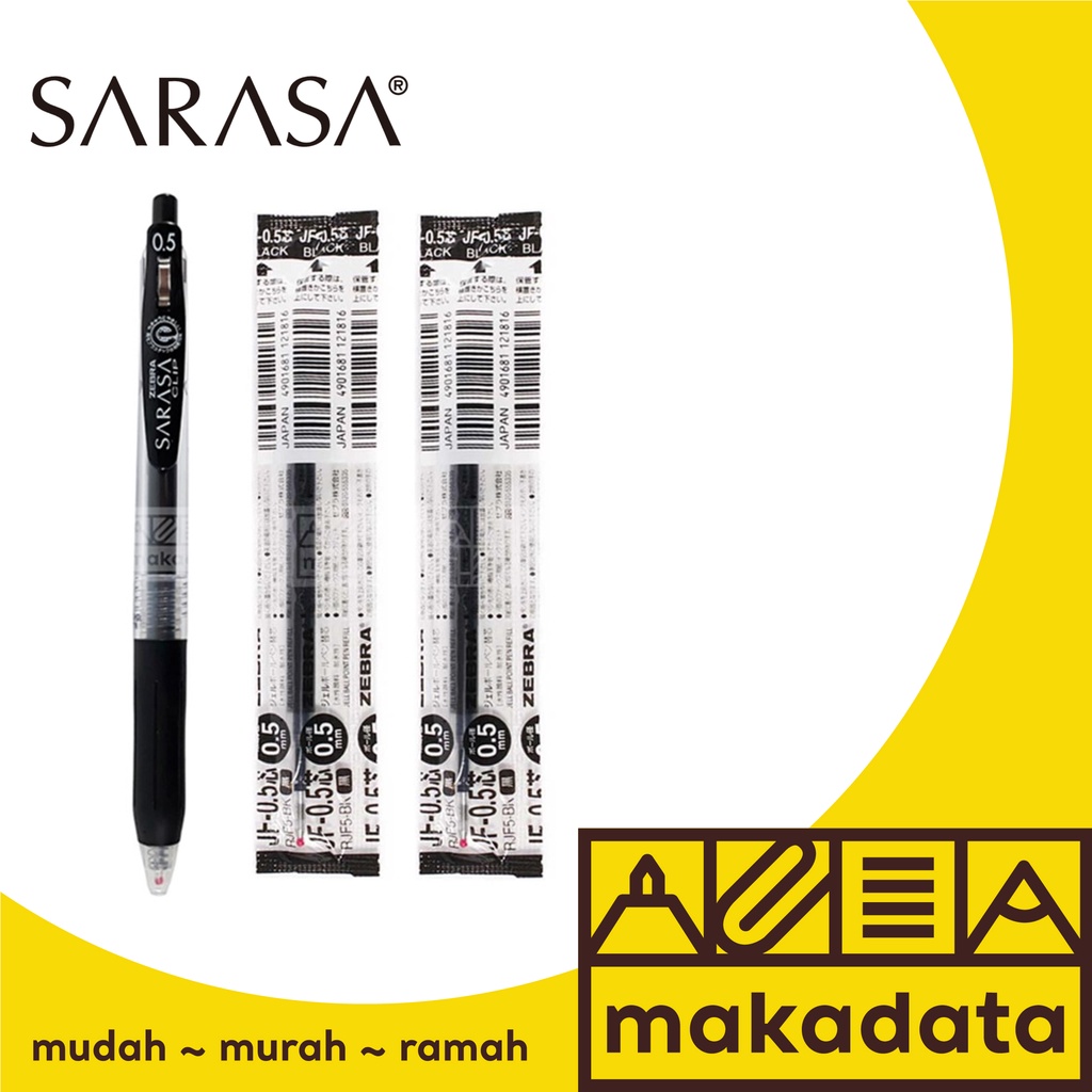 

SET BALLPOINT SARASA 0.5 & 2 REFILL BLACK MURAH