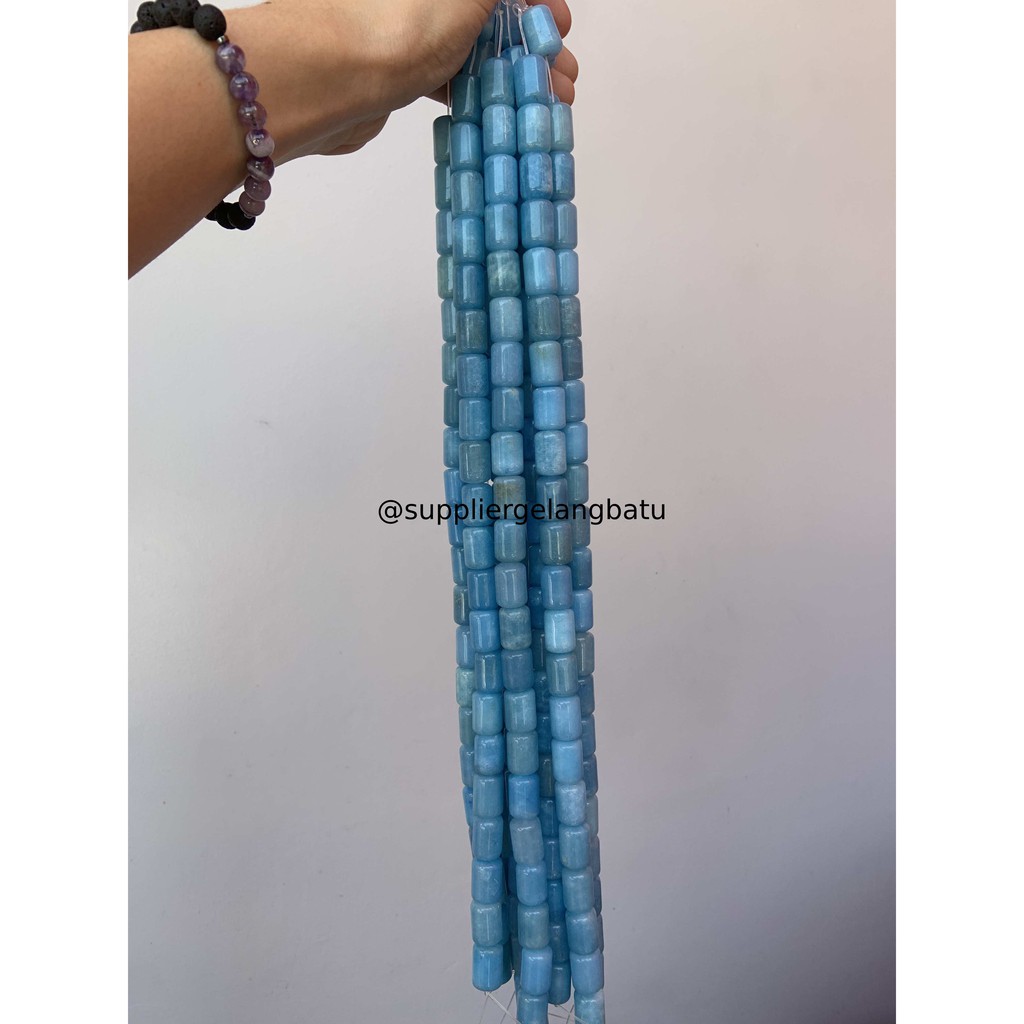 bahan renceng batu TABUNG BLUE SEDIMENT 14mm SEA biru aqua natur