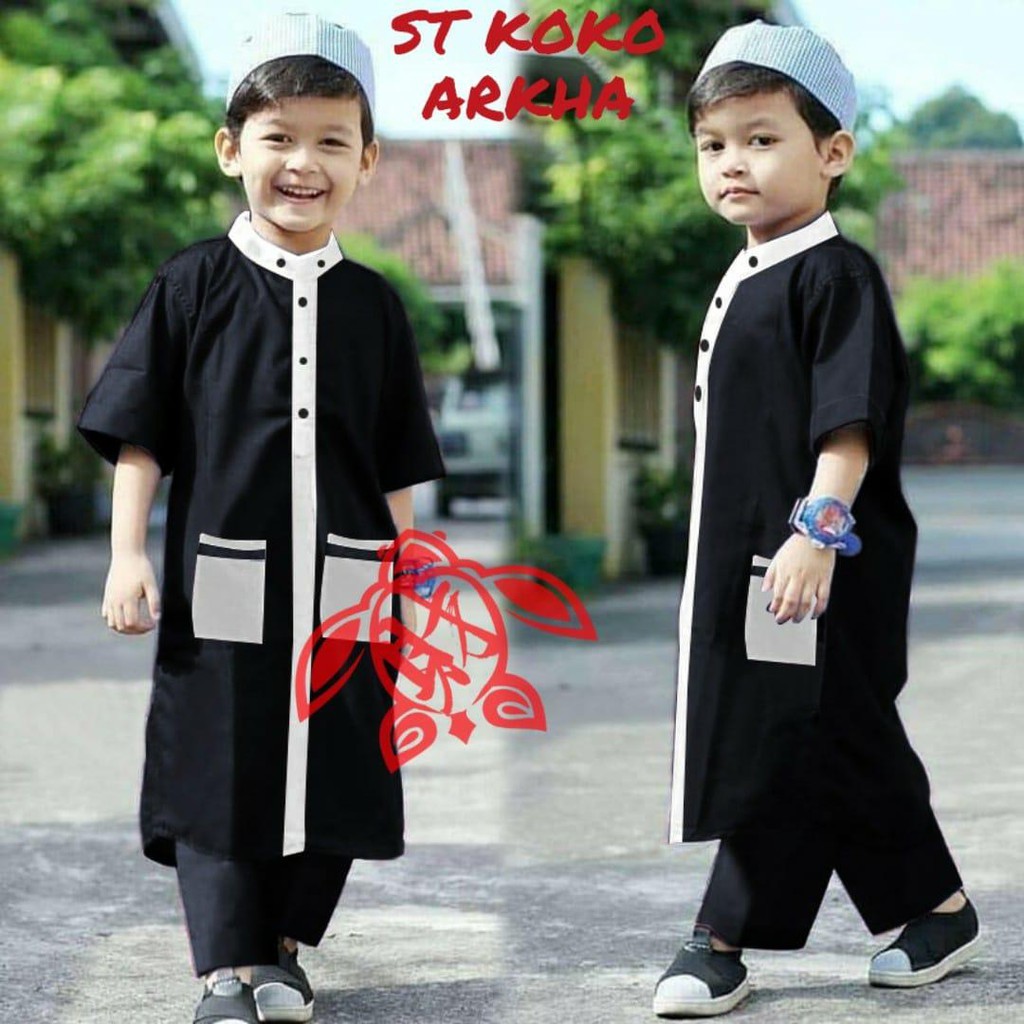 Stelan Koko anak ARKHA, Stelan Jubah Anak, Baju Lebaran Anak