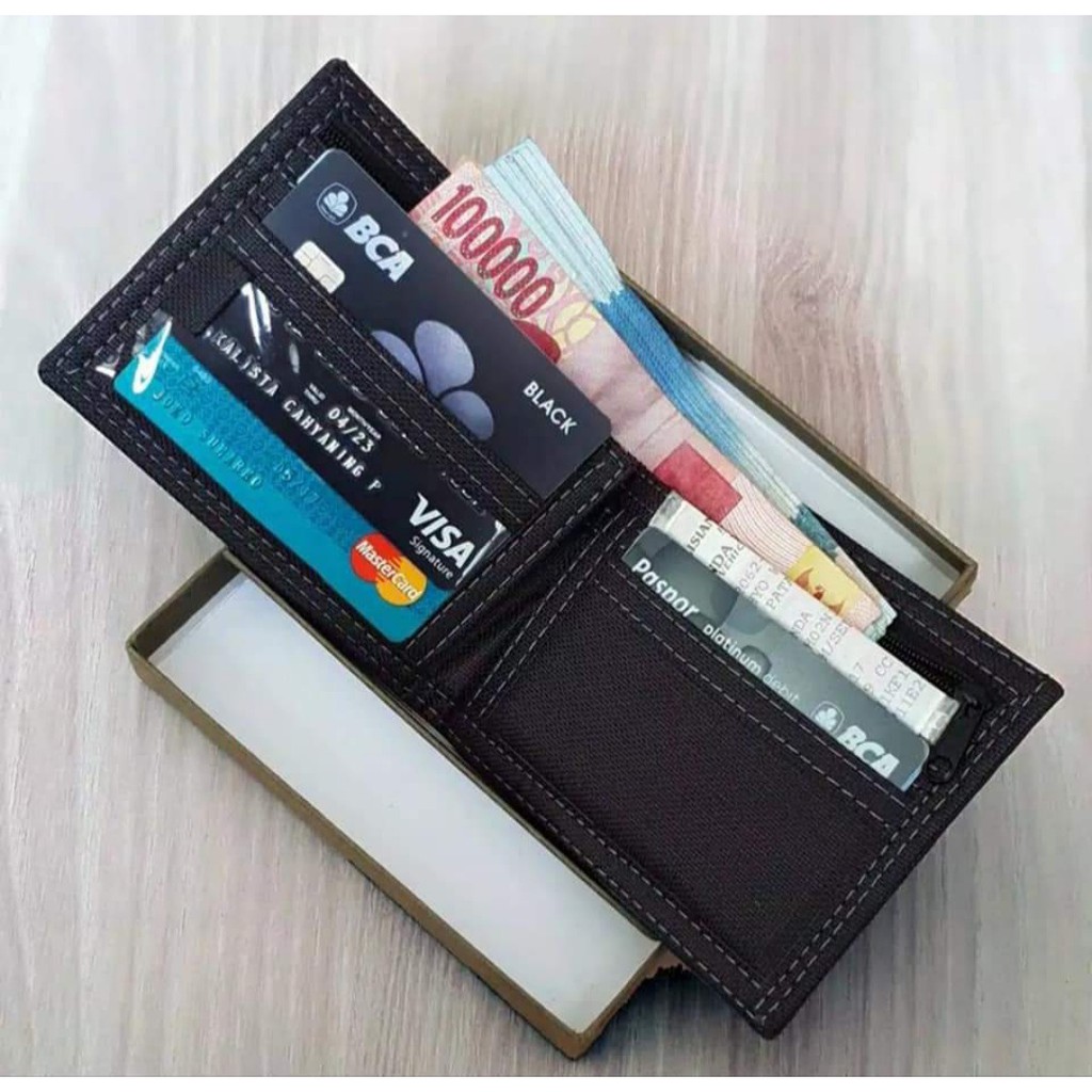 Dompet lipat Pria Bahan Kulit Sintetis Lokal Urat Bona dompet Terbaru keren