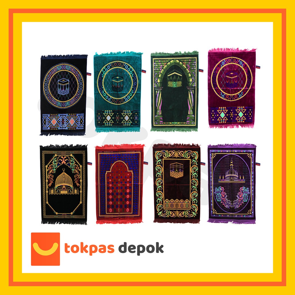 Sajadah Al Shafeda Sajadah Tebal Lembut Motif Masjid dan Ka'bah
