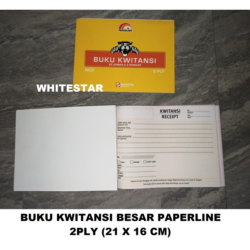 Jual Buku Kwitansi Kuitansi Paperline Besar 2ply [kt B2 Ncr] Shopee