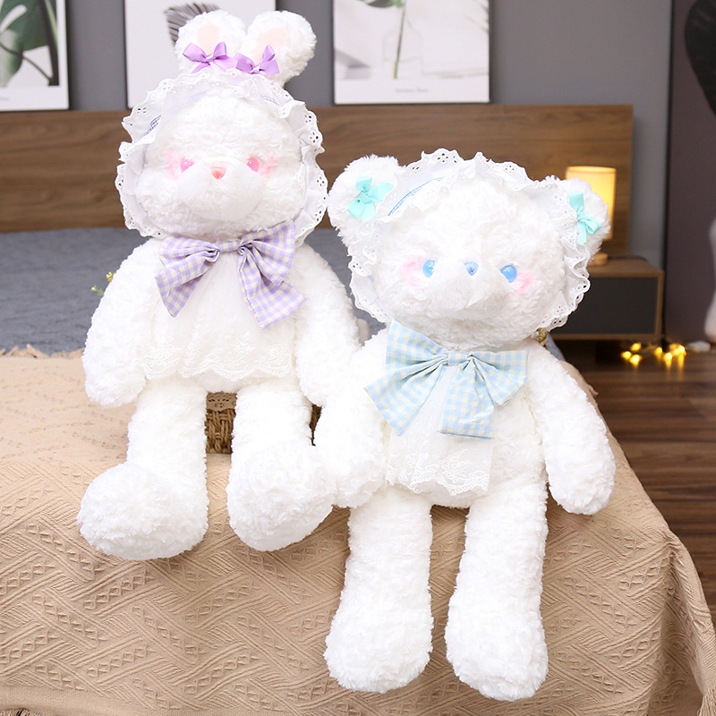 Mainan Boneka 35cm Dressed Lolita Beruang  / Kelinci Kartun Soft Bear Rabbit Plush Toy Untuk Anak Perempuan