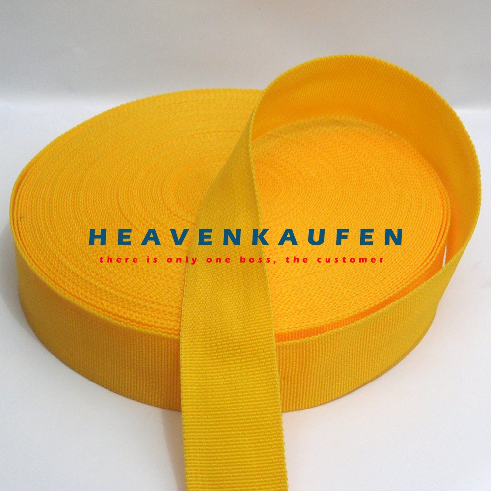 Webbing Warna Kuning Lebar 3,8 cm Per Meter