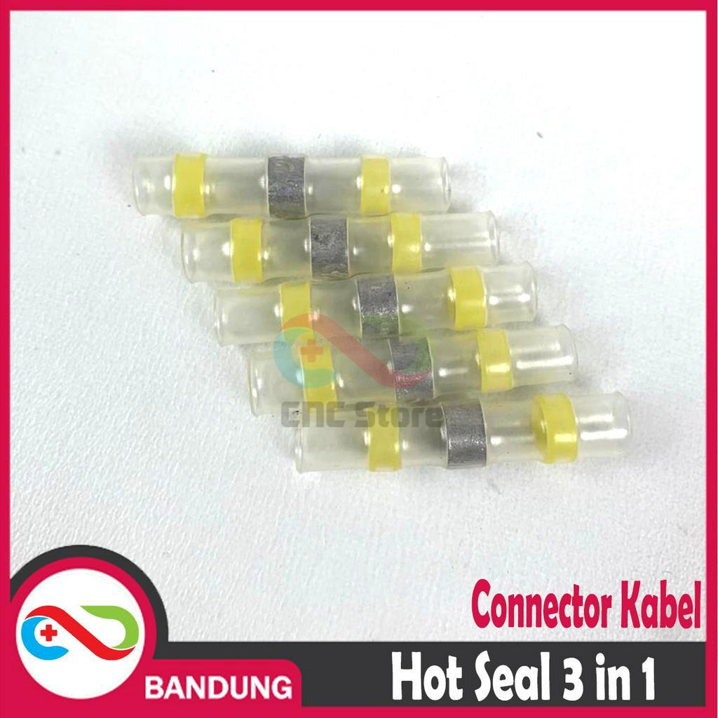 HOT SEAL WIRE CONNECTOR KABEL WATERPROOF SOLDER HEAT - KUNING 3in1