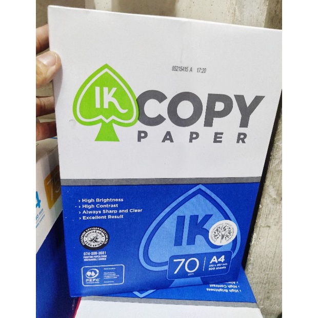 

bib Kertas A4 70gram Copy Paper(1dus isi 5 rim)
