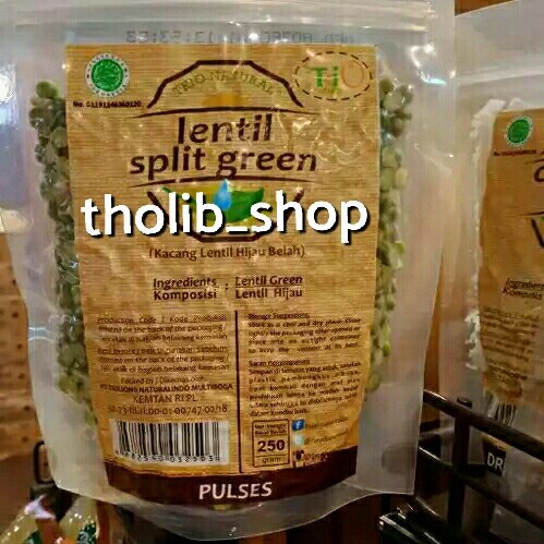 

trio natural lentil split green pulses 250gr