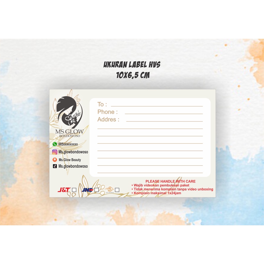 

label olshop kertas hvs custom abu abu coklat