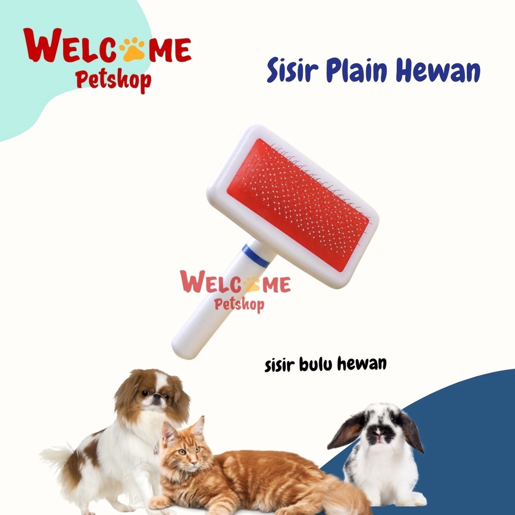 Sisir Plain Anjing Kucing Kelinci / Sisir Hewan / Sisir Grooming