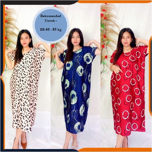 Daster Midi Jumbo Adem Ecer Grosir bs pilih motif murah bali karakter bunga ibu panjang hamil ld 120-1