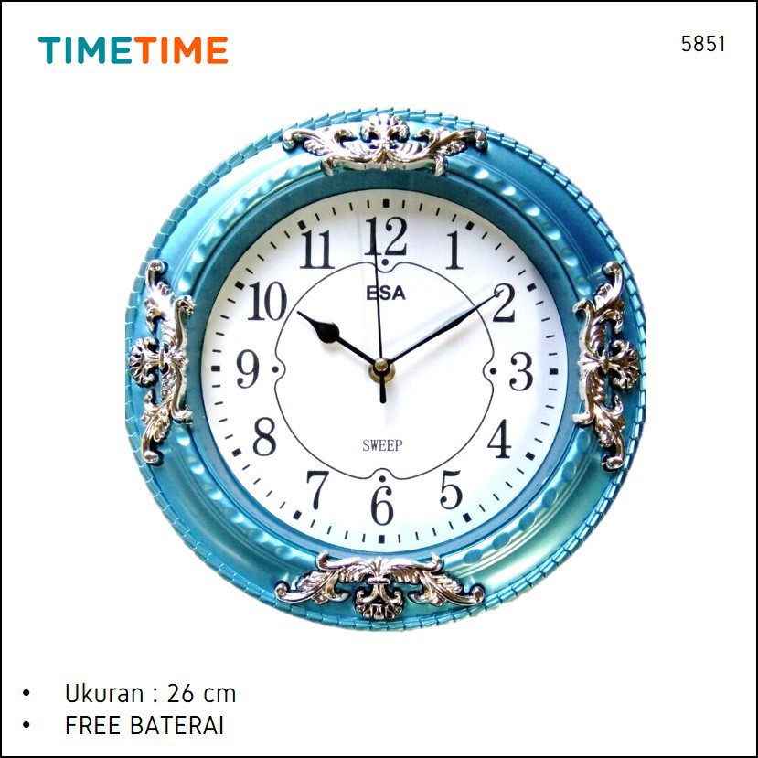 Jam Dinding Classic Vintage Elegan 26cm Free Baterai 5851