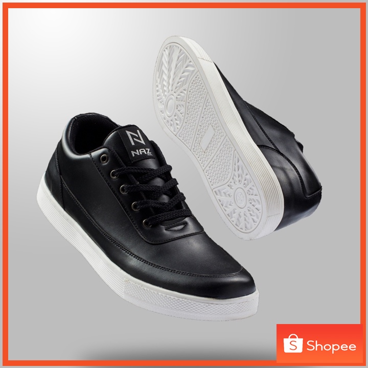 DEDRICK BLACK WHITE NAZ - Sepatu Sneakers Pria Casual Original