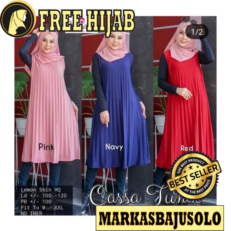 TUNIK CASSA OUTER PLISKET SLEVELESS TANPA LENGAN / TUNIK  BUSUI  BATIK PLISKET JUMBO KAOS
