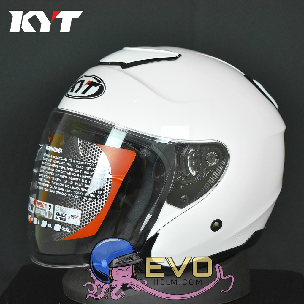 HELM KYT KYOTO_SOLID - WHITE (SINGLE VISOR)