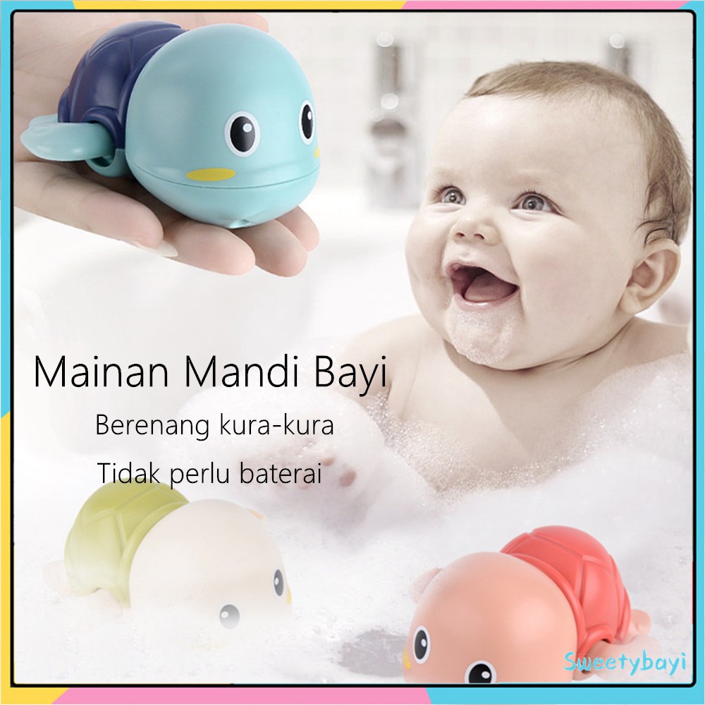 Kyopta Mainan mandi bayi kura-kura darat Mainan Penyu Renang