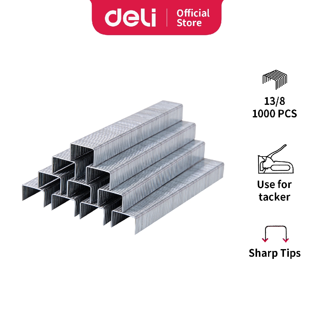 Deli Isi Staples Tembak 13/8 dengan ujung yang runcing untuk hasil yang maksimal anti karat ET70010