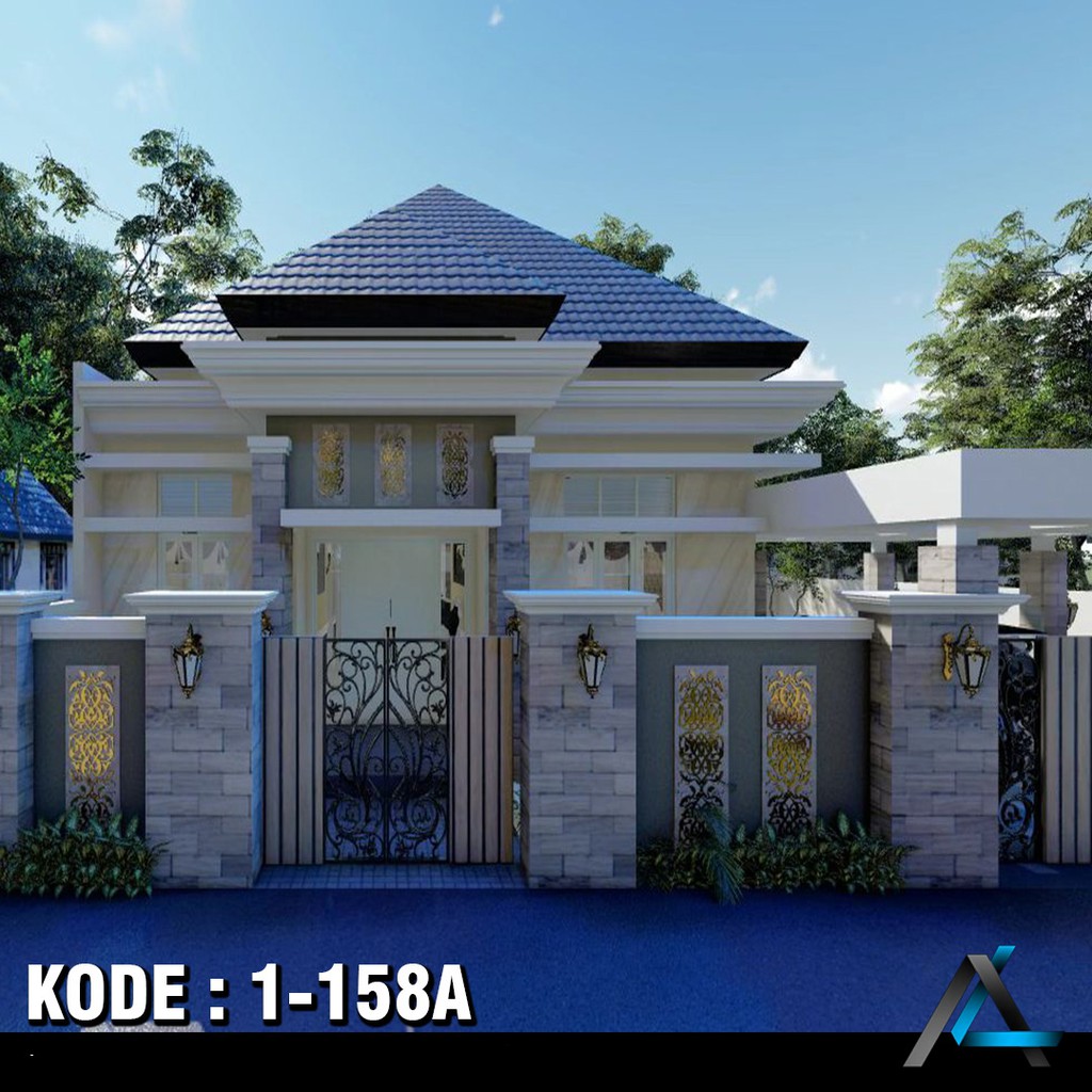 

DESAIN RUMAH SEMI KLASIK UK. 11.5 x 20 M (KODE 1-158A) - ARSIKA DESAIN