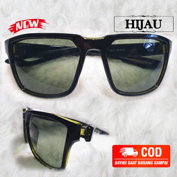 Kacamata Hitam Color Pria Wanita Fashion Big Frame New Style Kaca mata Gaya Sunglasses