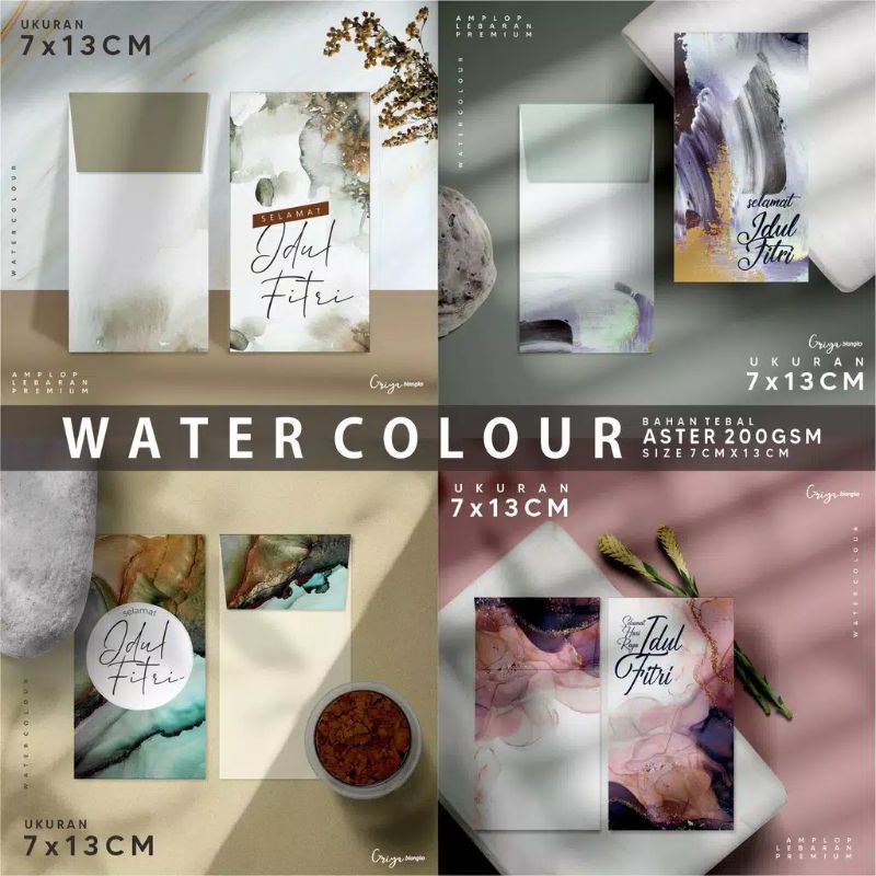 

Amplop lebaran tebal tema water colour