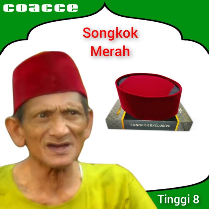 SONGKOK MERAH PECI KOPIAH MARUN MERAH TINGGI 9 MODEL AC