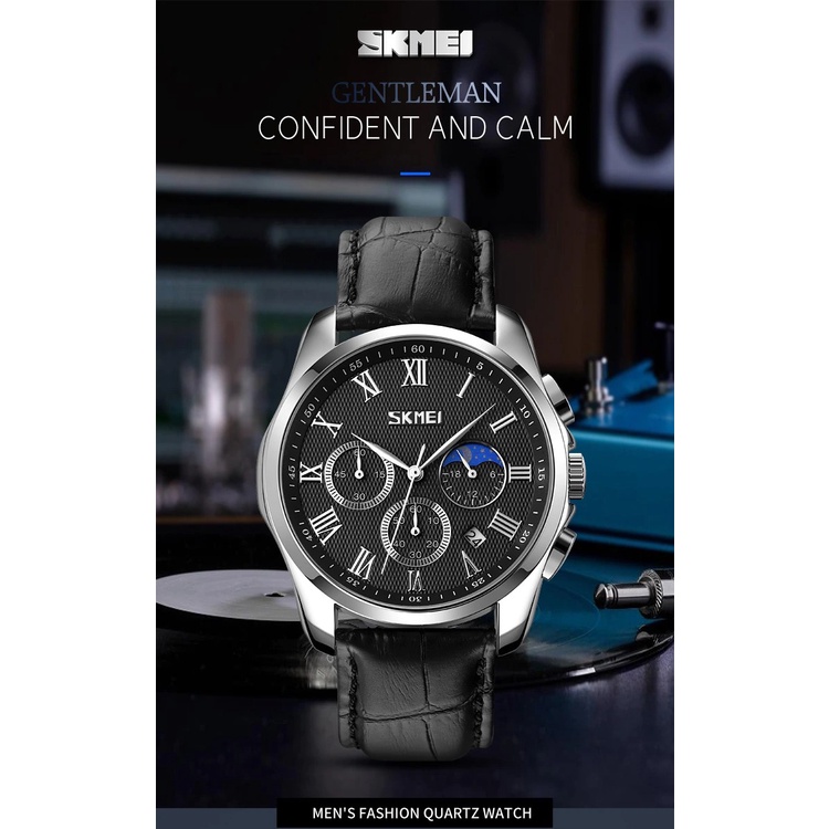 ARS - SKMEI Jam Tangan Analog Pria Strap Kulit - 9260