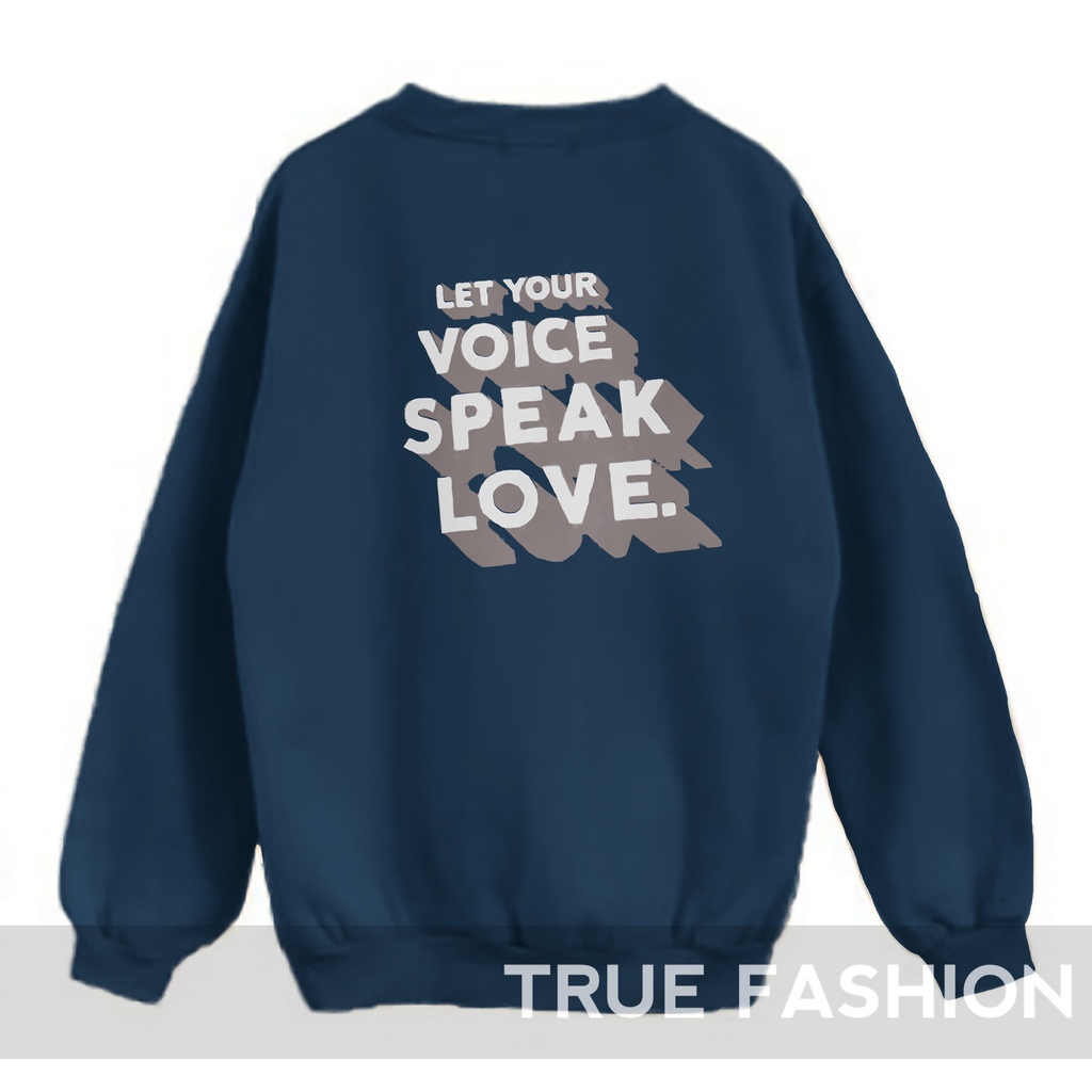 Sweater Voice Love | Korean Style Sweatshirt | Pakaian Wanita Dan Pria | Bahan Fleece | Allsize