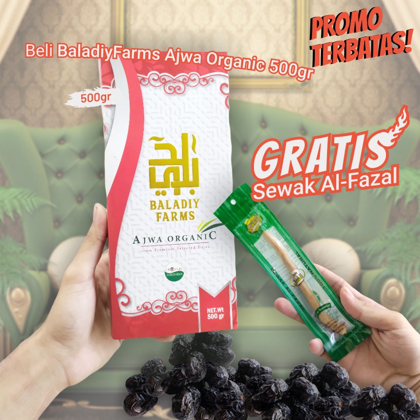 

Kurma ajwa castle farms baladiy 500gr GRATIS SIWAK / kurma nabi / kurma ajwa asli
