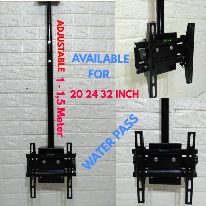 BRACKET TV GANTUNG PLAFON 43 40 32 WATER PASS 2 METER