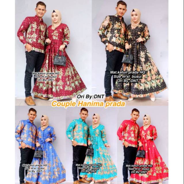 Batik couple Hanima Prada -- gamis couple Hanima prada