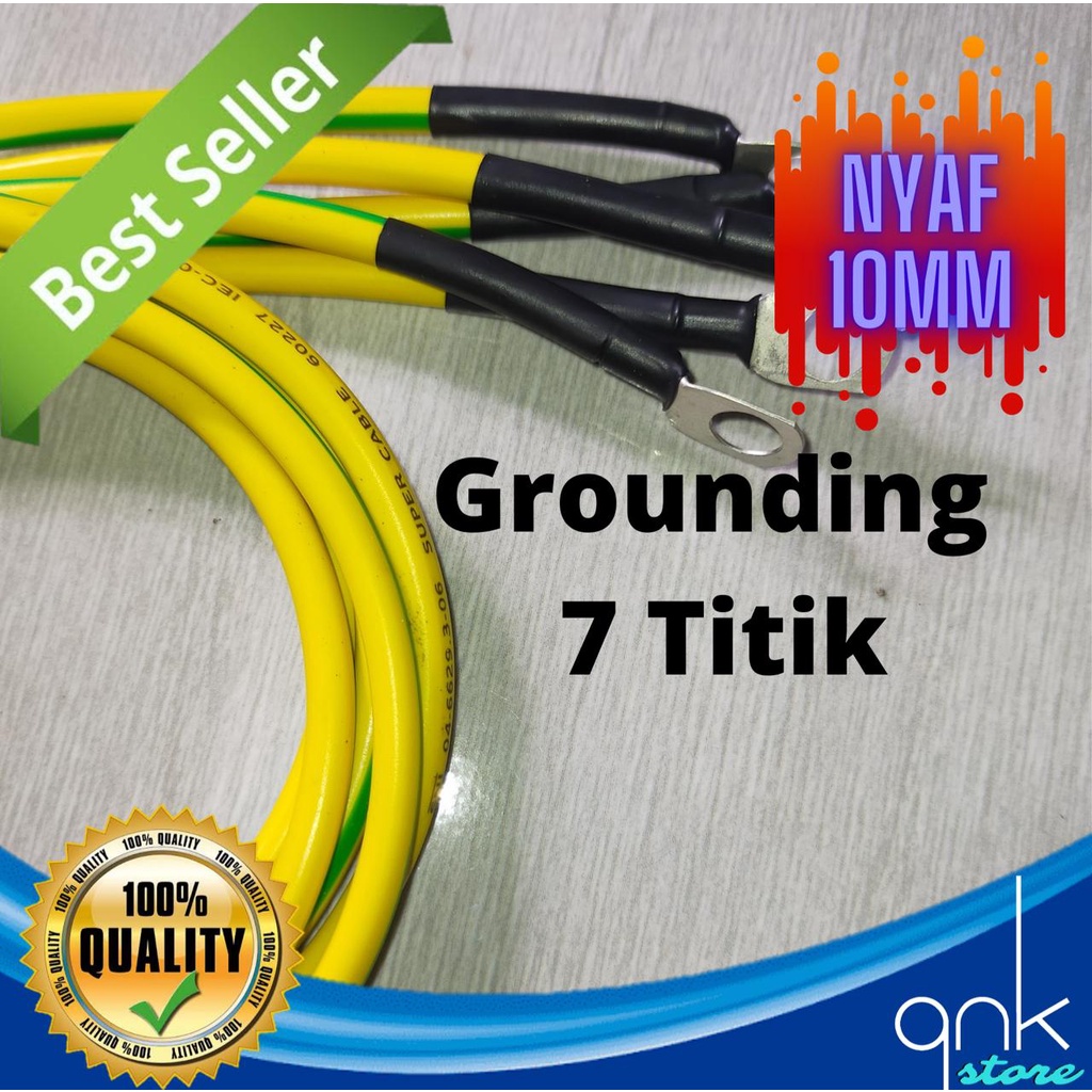 Kabel Grounding 7 Titik NYAF 10mm Kuning Hijau Kabel Negatif Kabel Massa