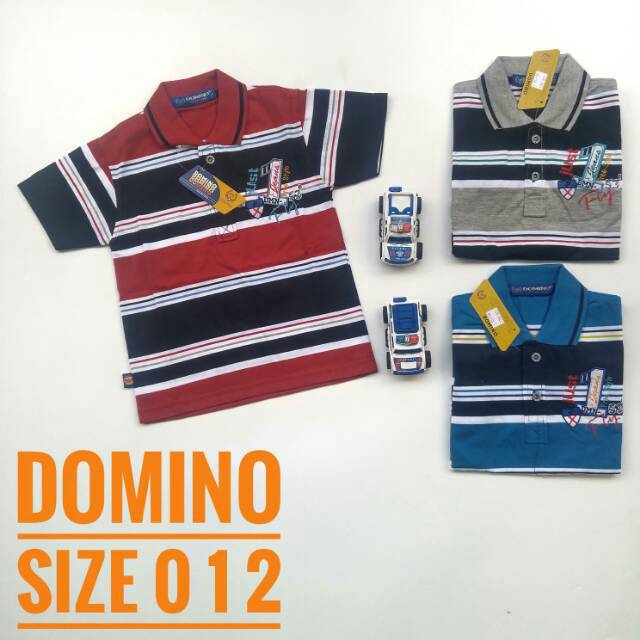 Domino...  kaos krah anak laki branded usia 1- 4 tahun cowok