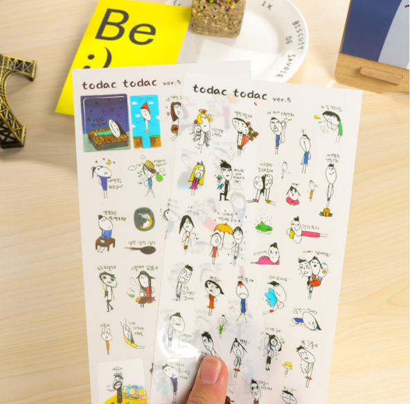 

Stiker kecil korea buku catatan/harian gambar kartun KSY101