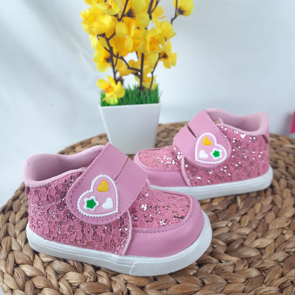 mandirishoestore-SEPATU ANAK PEREMPUAN BAHAN BROKAT UNTUK 1-6 TAHUN CAY06