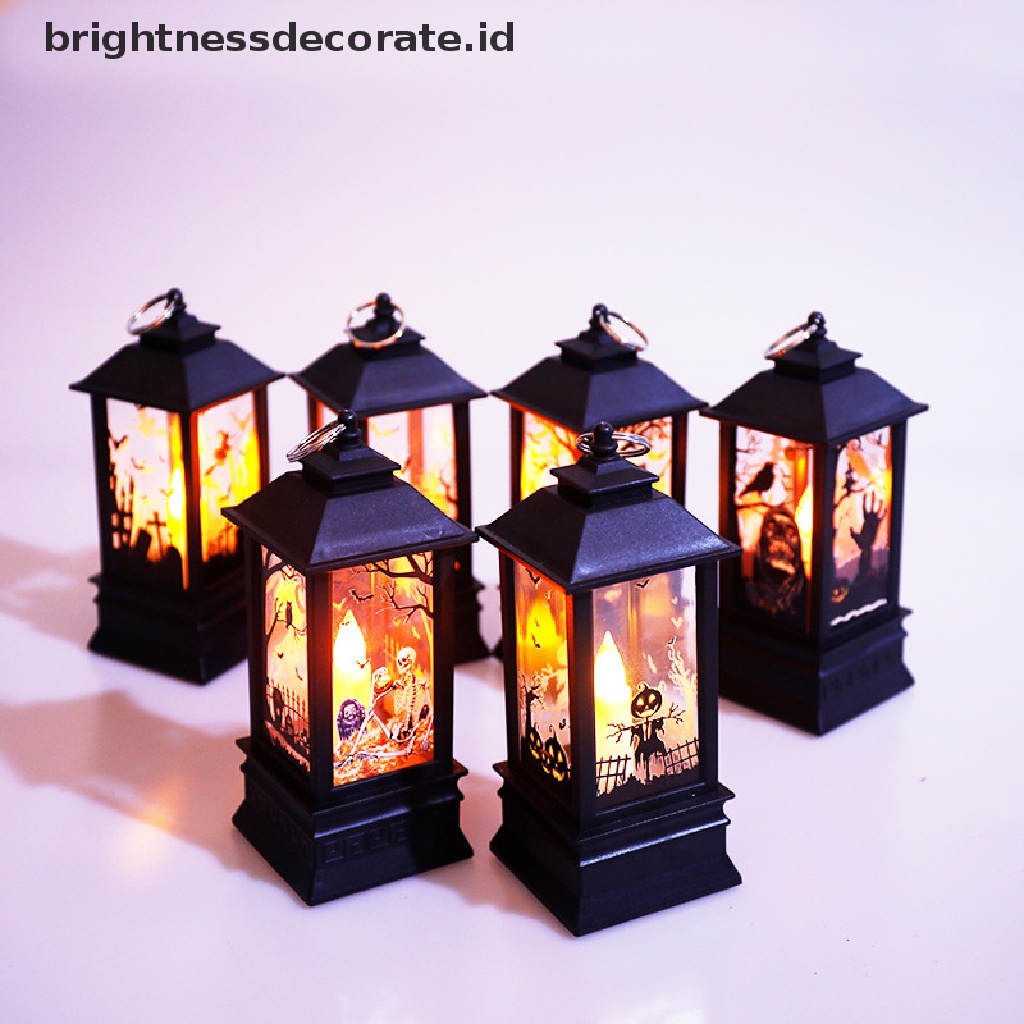 Lampu Desain Pumpkin Castle Gaya Vintage Untuk Pesta Halloween
