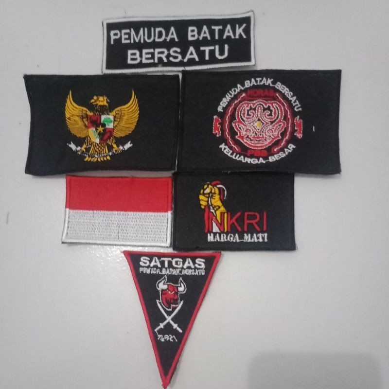 Emblem bordir pemuda batak bersatu lengkap dengan perekat